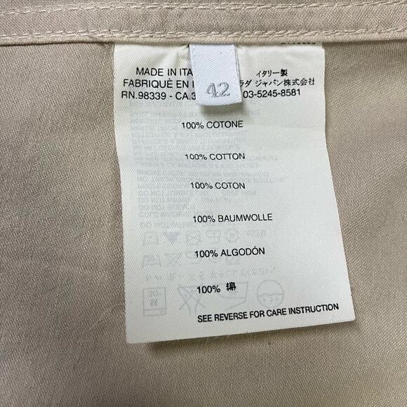 Prada Trench Coat Safari Jacket Sz 6 US Beige Cotton Lightweight Belted Auth. - Picture 8 of 16